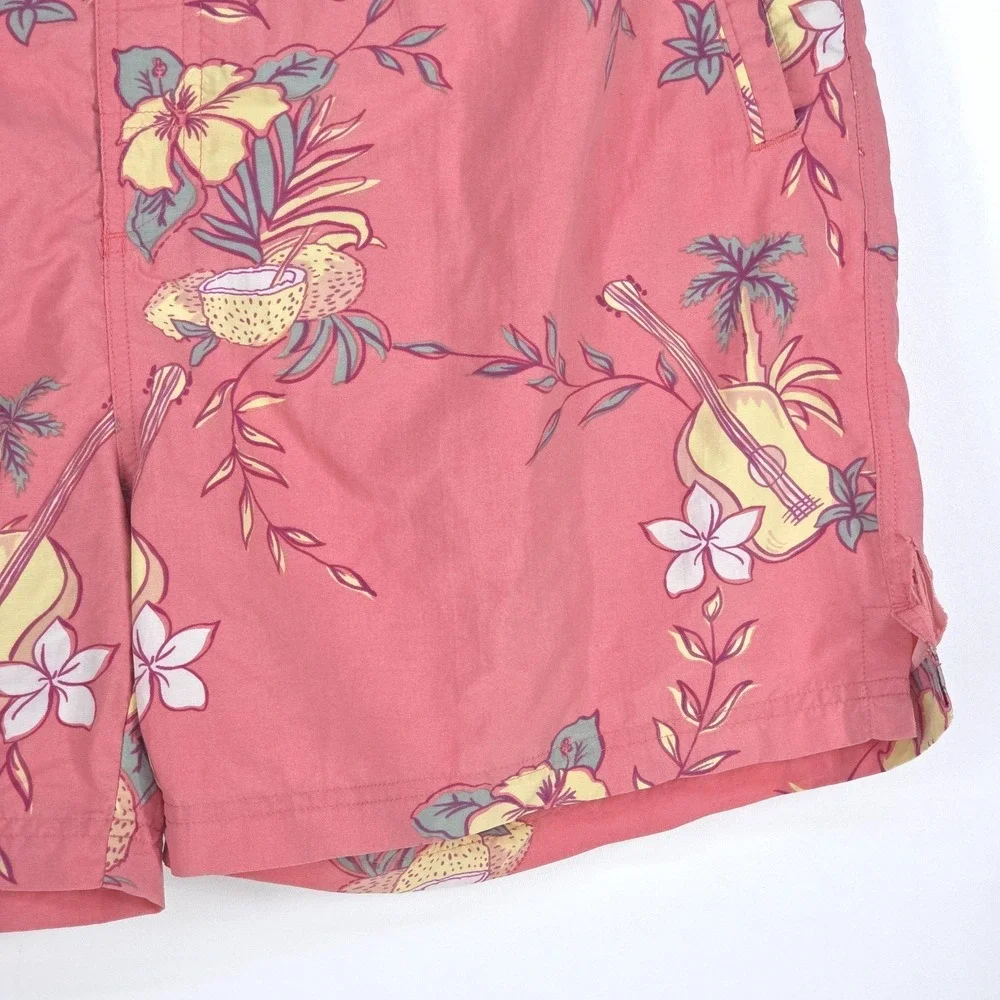 VTG 90s Tommy Bahama Swim Shorts Trunks Large Paradise Nation Lined Aloha Floral